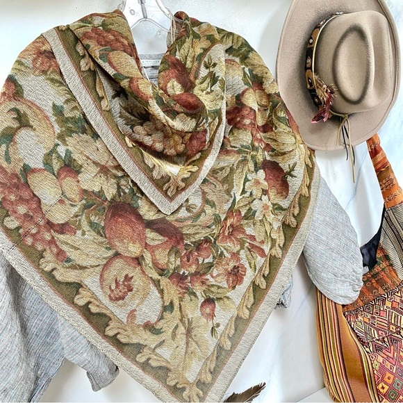 Farmhouse Victorian French floral vibe vintage boho scarf/body wrap - Picture 1 of 15